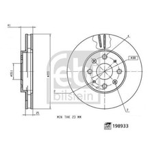 2x Disque de frein FEBI BILSTEIN 198933 convient pour BYD