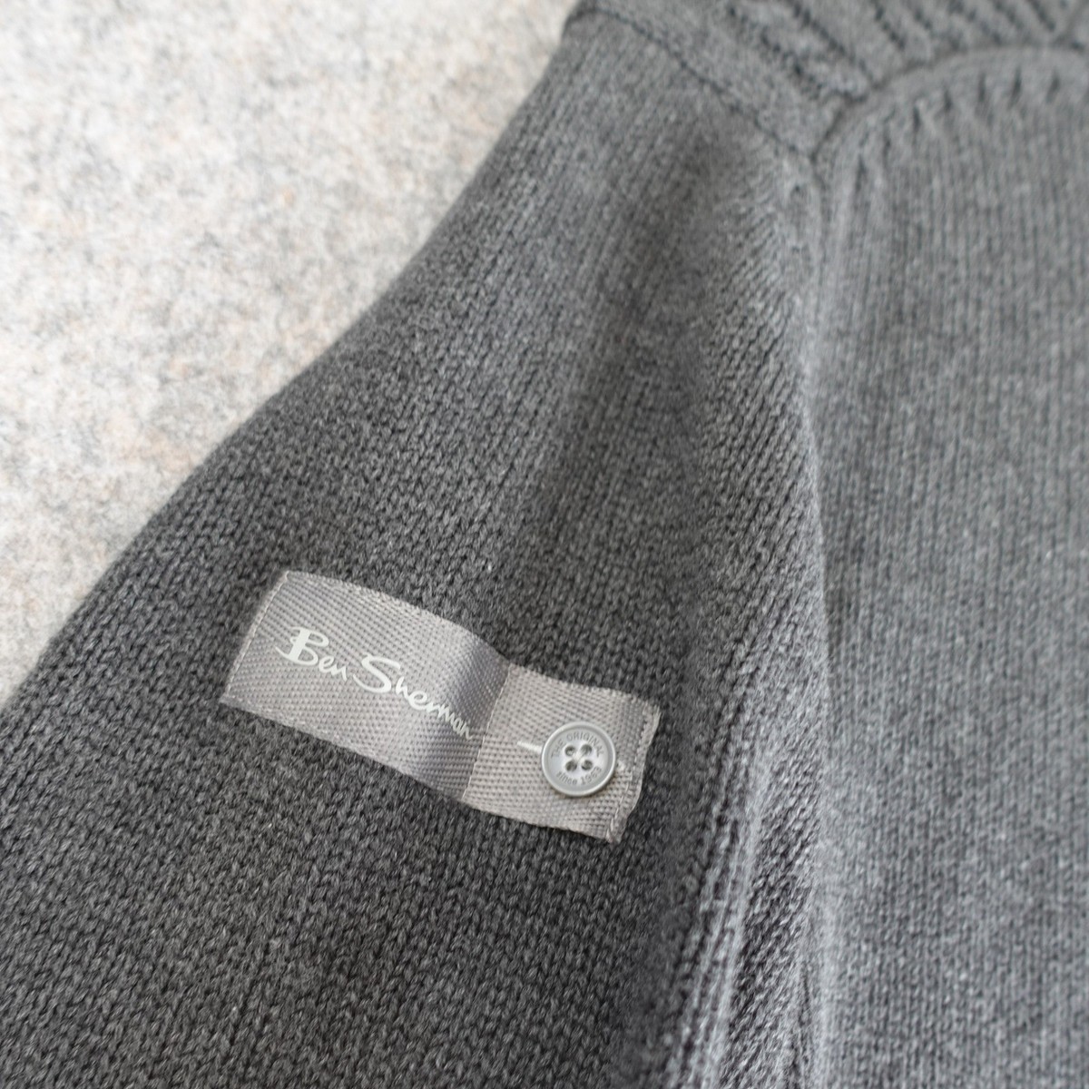 Ben Sherman Jumper Mens S Gray Cable Knit Cotton Mod Sweater Skinhead Subculture View 4