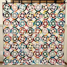 Handmade Patchwork Cotton Quilt 76x77
