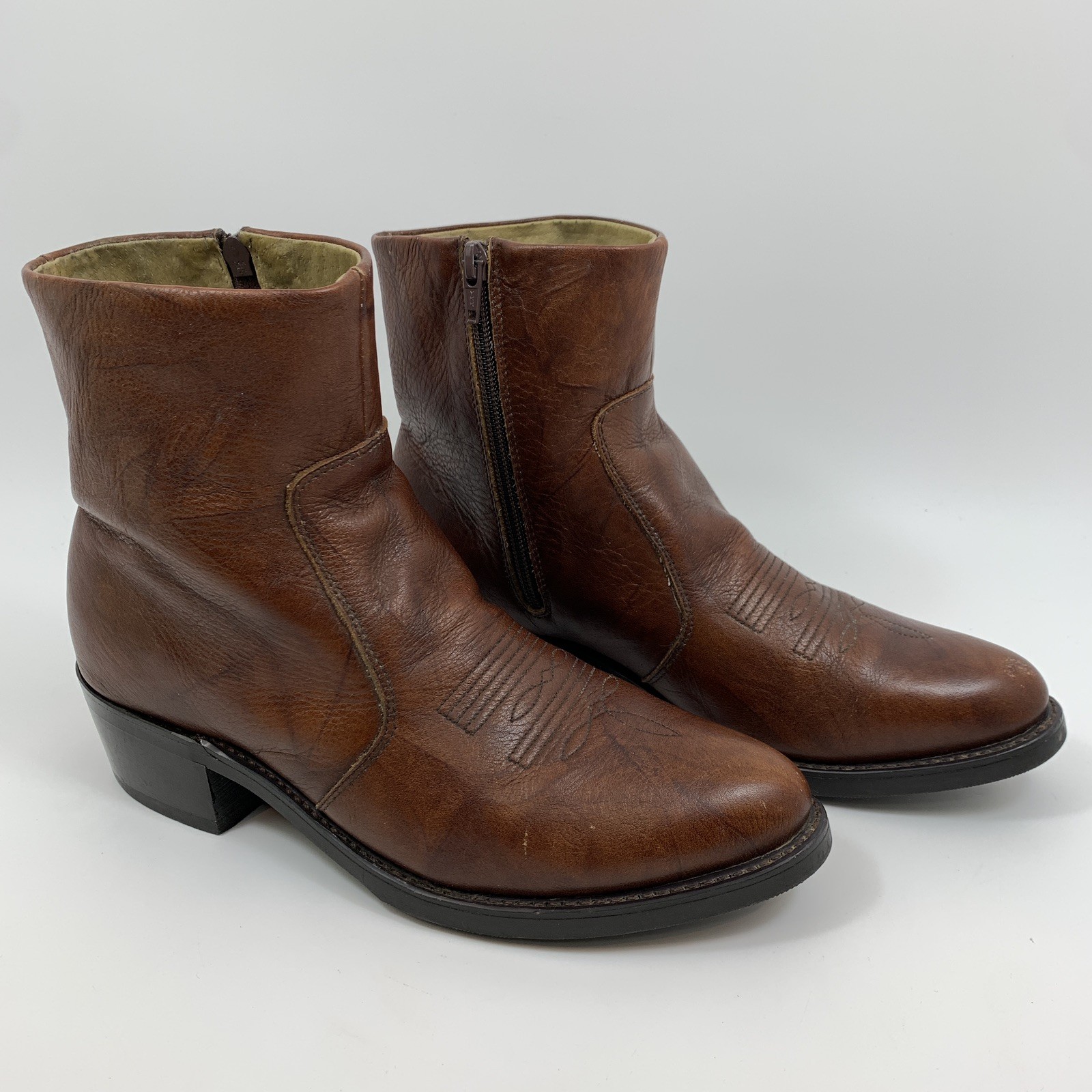 Durango Ankle Zip Up Western Boots Trucker TR824 Brown Marbled SIZE 8 D