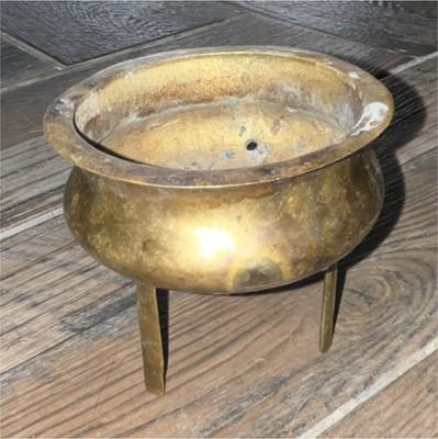 Brass Pot Three-Legged Decorative Collectible Metalware