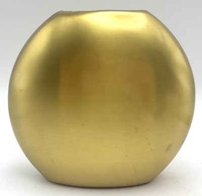 Crate & Barrel Cooper Brass Small Vase Wide #466-286 Made in India Floral Garden