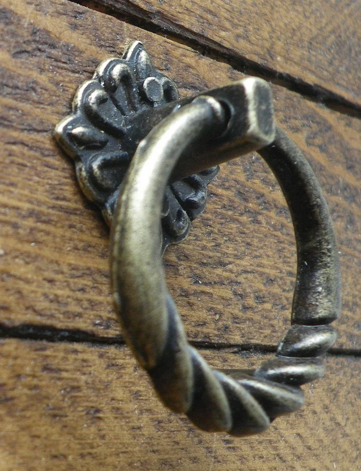 Drop Ring Handles Ornate Casting Antique Bronze Finish C077 Pack of 2 Zinc Alloy - Image 3 of 4