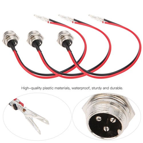 5Pc 3-Pin Inline Charger Connector Round Charging Port W/ Cap For E-ScootER SC - Bild 4 von 12