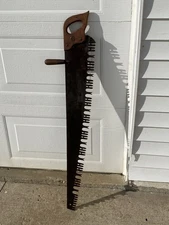 Disston 1-Man Crosscut Saw 42” Perforated Lance Tooth W/Helper Handle W/Etching