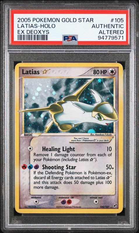 Pokemon Latias Holo Deoxys 105/107 Gold Star PSA AUTHENTIC ALTERED