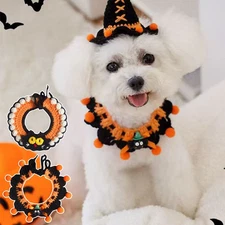 Adjustable Pet Bib Collar for Halloween Festive Decoration Cats Dogs Rabbits