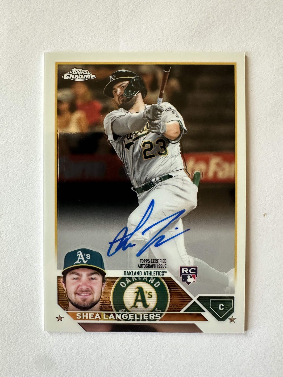 2023 Topps Chrome Shea Langeliers Rookie Autograph RC #RA-SL Athletics A’s