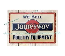 JAMESWAY LIVESTOCK POULTRY EQUIPMENT farm pig hog cow cattle metal tin sign