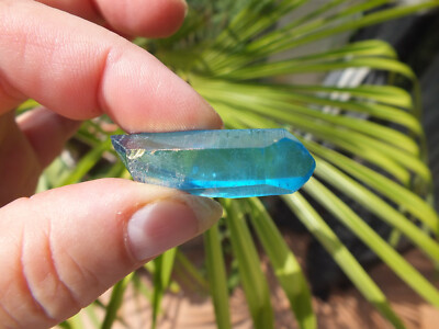 Aqua Aura Kristalle blau, Bergkristall Spitzen, Wassersteine 10 Gramm