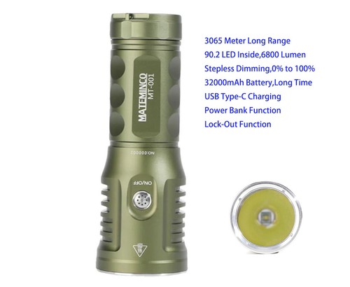 Mateminco 3065m Range 6800lm Type-C USB Rechargeable Powerbank Flashlight Torch - Picture 22 of 31
