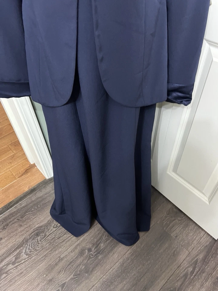 Ash-Ree Design 女式 2 件长礼服带夹克蓝色正式婚礼礼服,尺寸 11/12 — 第 3/4 张图片