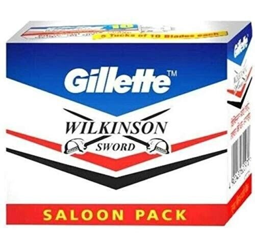 Navaja Gillette Wilkinson Espada Doble Borde Hojas de Afeitar Paquete Salón 4x50 Hojas - Imagen 3 de 4