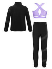 Kids Girls Tracksuit Athletic Dance Set Legging Gymnastics Suit Dancewear Tops