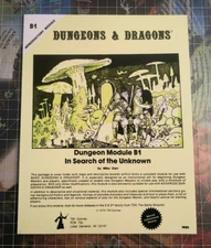 B1 In Search of the Unknown - Dungeons & Dragons - AD&D - D&D