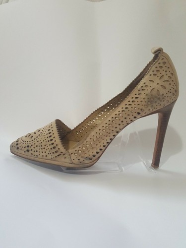 Rachel Zoe Stiletto Heel Pump Perforated Women's Shoes Size 10 M Nude Tan Suede - Picture 2 of 11