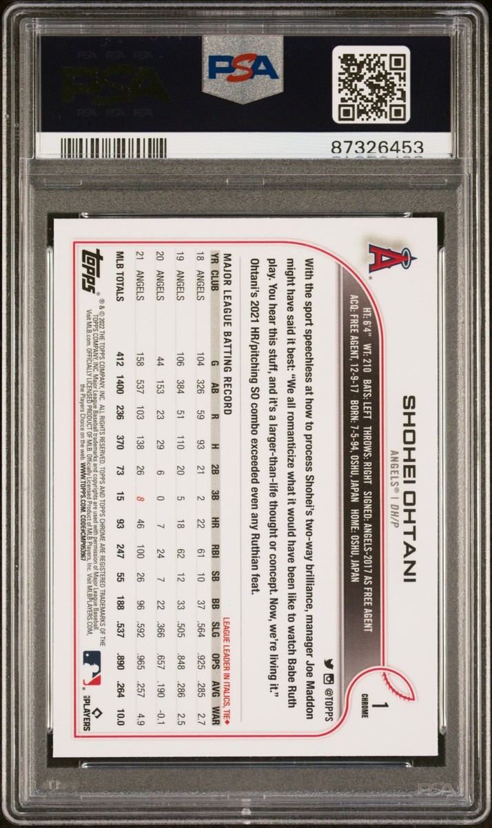 2022 TOPPS CHROME X-FRACTOR #1 SHOHEI OHTANI PSA 9 | eBay