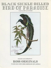 Ross Originals Black Sickle Billed Bird of Paradise Cross Stitch Pattern