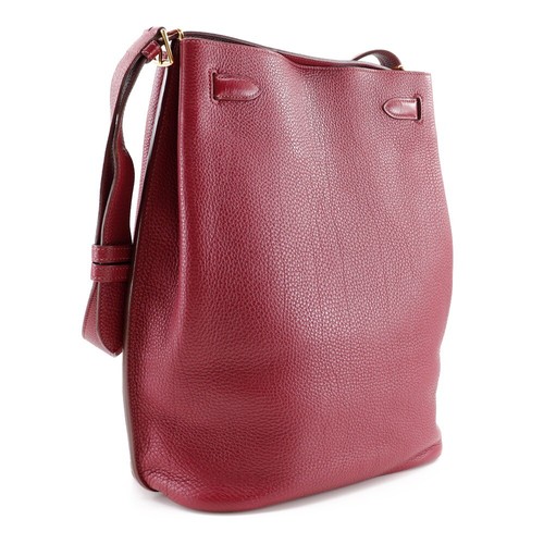 HERMES Sokelly 26 Shoulder Bag Rouge Red / Gold Hardware Togo Women - Picture 3 of 12