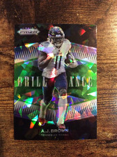 2021 Prizm A. J. Brown Green Cracked Ice Brilliance SSP Titans-Eagles #B-17