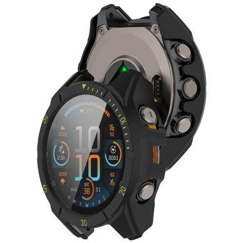 Do Garmin Tactix 8 AMOLED 47mm plastikowe etui + hartowane szkło 9H czarne - Zdjęcie 5 z 6