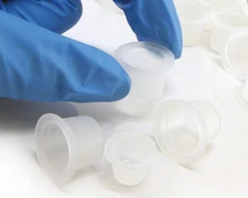 100pcs INK CUPS Clear Plastic Tattoo Ink Pigment Color Holder Caps Small Medium