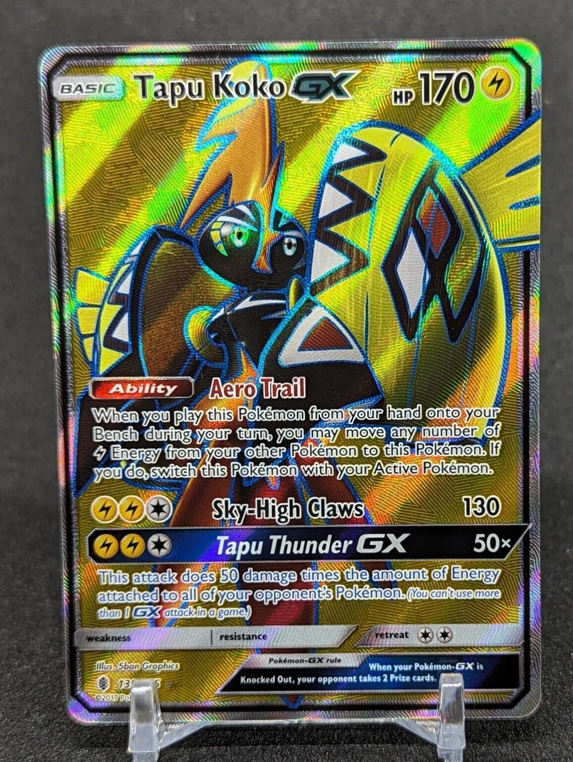 Tapu Koko GX 135/145 PSA 8 NM-MT Guardians Rising Full Art Graded