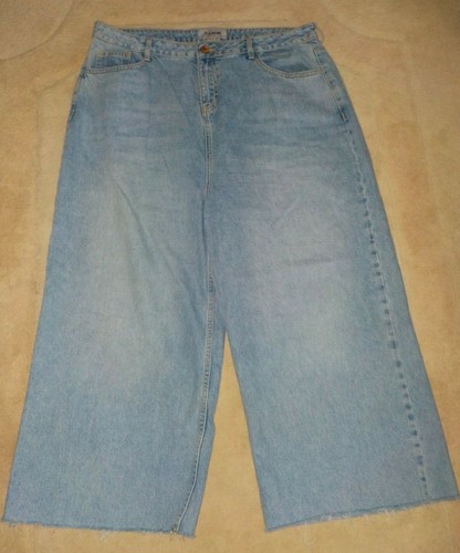 Denim Jeans Wide Crop 16 Fringe Hem | eBay