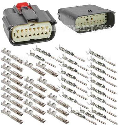 #ad Molex 20 Pin Wire Connector Harley BLACK Waterproof Sealed Kit MX150 with CPA $23.99