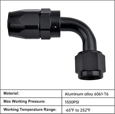 1 x 10AN 90 Degree Swivel Hose End Fitting 90 Degree Swivel for CPE Braided.Hose