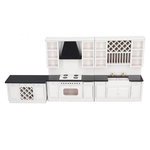 Juego de muebles de cocina para casa de muñecas escala 1:12 casa de muñecas de madera en miniatura - Imagen 11 de 12