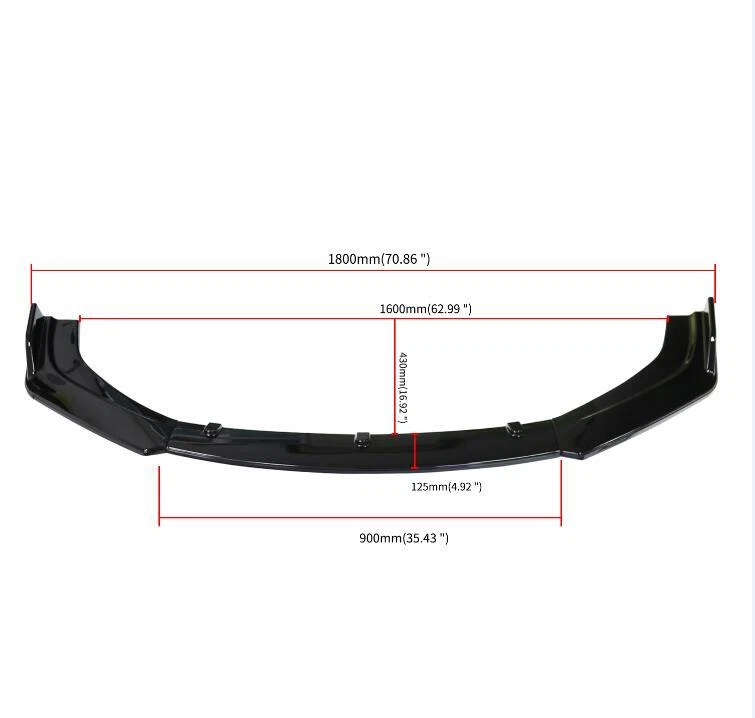 For Audi S3 S4 A4 A5 A6 Front Bumper Lip Body Kit Spoiler Splitter Glossy Black Foto 4 de 4