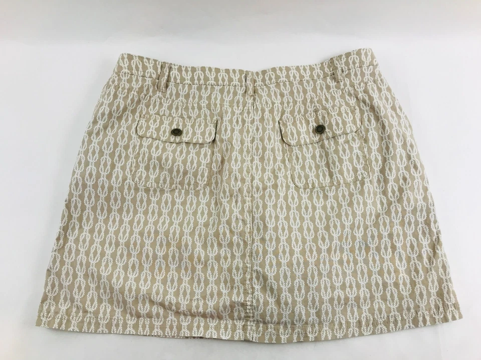 Falda Croft & Barrow para mujer talla grande 18 elástica tostada blanca cuerda nudo falda corta Foto 2 de 4