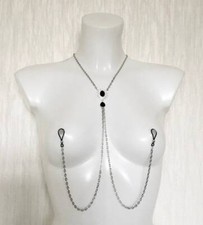 Bijoux cameo noir de corps chaînes acier anneaux de mamelon non perçants sexy 