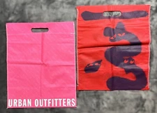 Two (2) Urban Outfitters Reusable Shopping Tote Bags - Sustainable - 14" x 17"