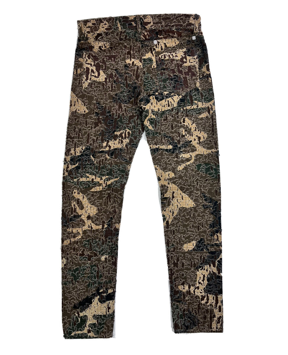 GIVENCHY SLIM-FIT ZIP DETAILED CAMOUFLAGE DISTRESSED JEANS GIVENCHY SLIM-FIT ZIP DETAILED CAMOUFLAGE DISTRESSED JEANS