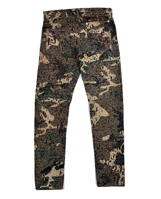 GIVENCHY SLIM-FIT ZIP DETAILED CAMOUFLAGE DISTRESSED JEANS GIVENCHY SLIM-FIT ZIP DETAILED CAMOUFLAGE DISTRESSED JEANS
