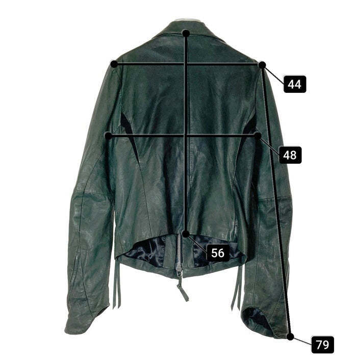 EKAM Ekham Sheep Leather Deformed Riders Jacket Dark Green EKAM Ekham Sheep Leather Deformed Riders Jacket Dark Green