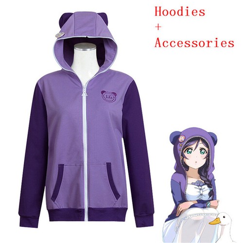 Anime Women Printed Hoodie Zip Sweatshirt Jacket Coat Cosplay Fit For LoveLive! - Picture 17 of 21