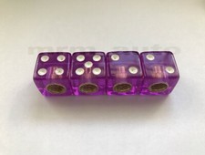 Purple Dice 4X Tire Valve Stem Cover Cap Bike Car Truck Motorcycle Bicycle