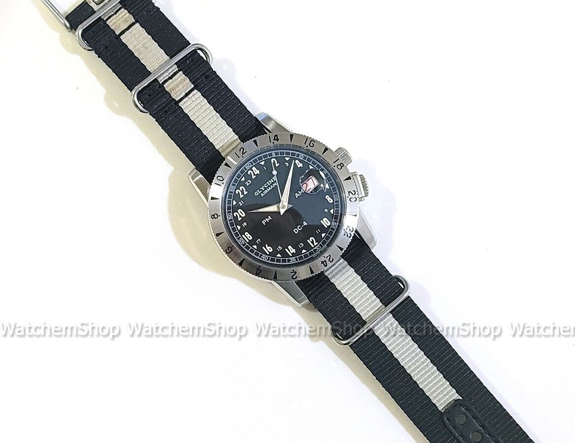 Glycine Airman Dc-4 Automatic Mens Nylon Watch GL0072 for Glycine Airman Dc-4 Automatic Mens Nylon Watch GL0072 for