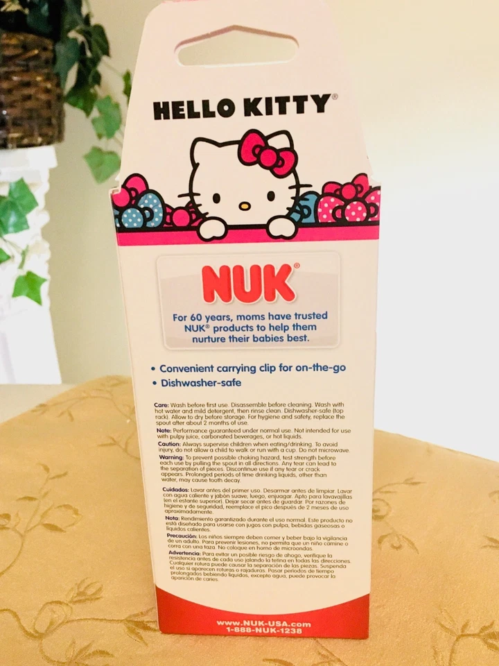 Hello Kitty NUK Learner Sippy Cup Soft Spout, BPA-Free, 1 Cup 10 Oz, Rare HTF - Image 4 of 4