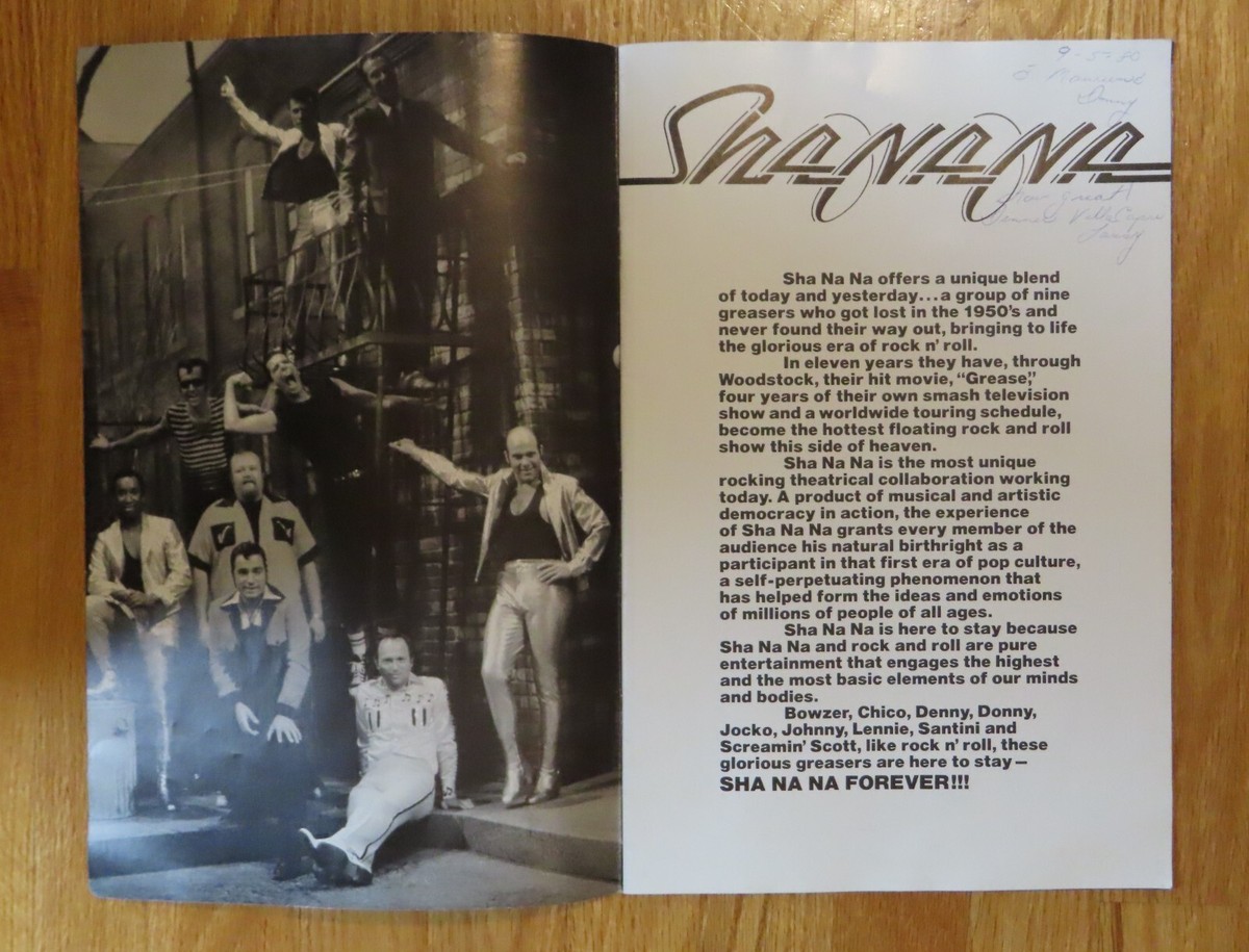 80 SHA NA NA Concert Tour Program BOWZER CHICO DENNY DONNY JOCKO
