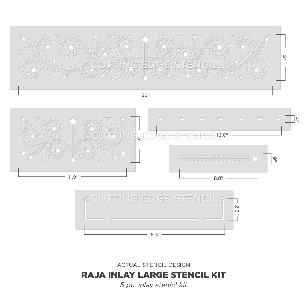 Raja Bone Inlay Stencil - DIY Bone Inlay Designs for Furniture Makeover ...