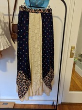 Vintage Maxi Skirt With Paisley And Lace Embroidery