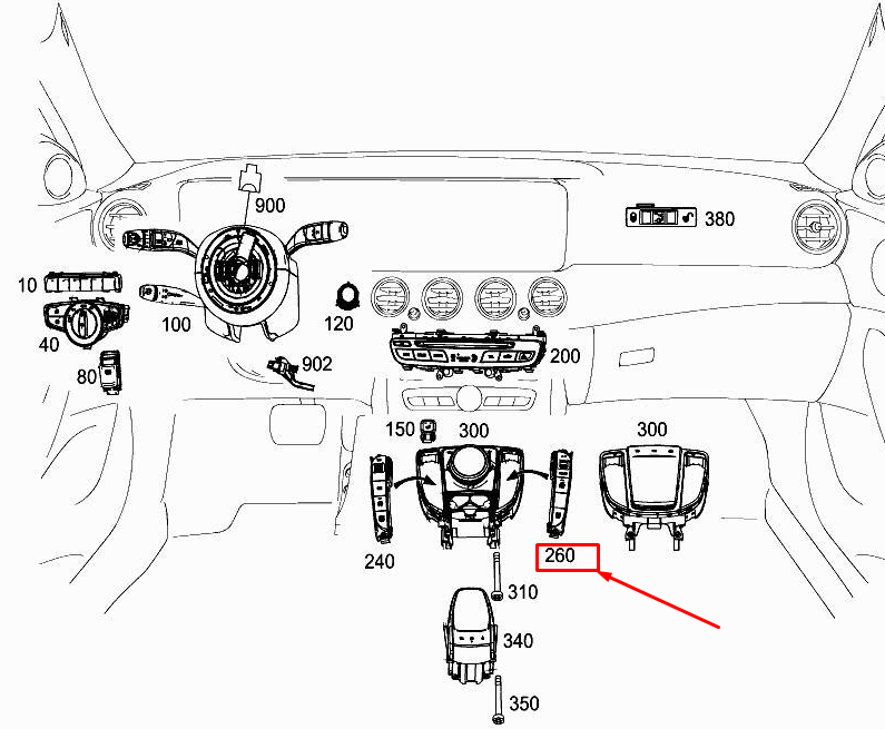 MERCEDES-BENZ E W213 Right Lower Control Panel Switch A2139058103