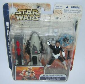 Star Wars Clone Wars 2003 Clone Trooper & Speeder Bike Deluxe Pack | eBay