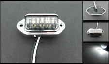 (1) Chrome LED Surface License Plate Light Tag Interior Step Trailer Truck RV