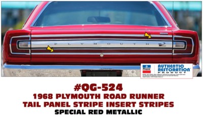 SP QG-524 1968 ROAD RUNNER or SATELLITE - TAIL PANEL STRIPES