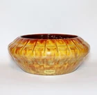 MCM Haeger USA 794 Vintage Yellow Gold Brown Glaze Art Pottery Console Planter